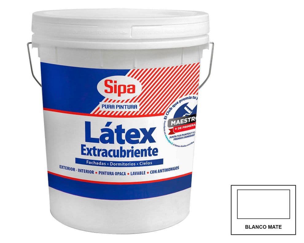 Latex 1 tineta Extracubriente blanco mate Sipa
