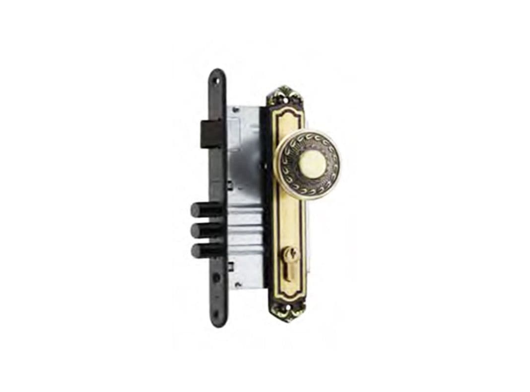 Cerradura embutida pomo acceso Barroco bronce Poli