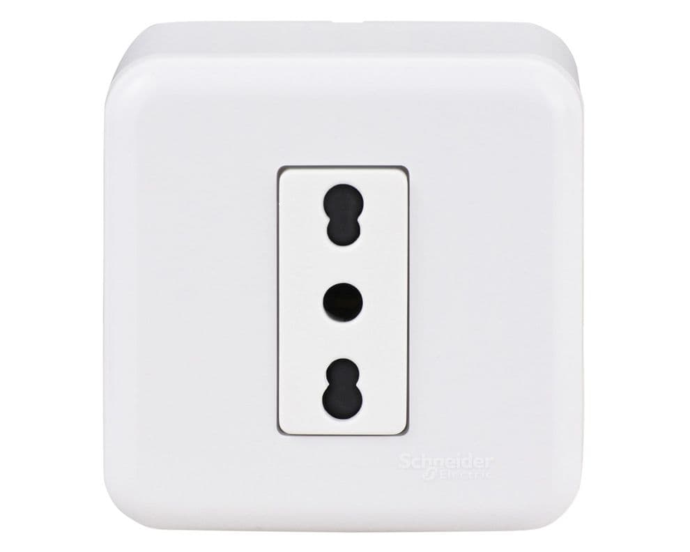 Casquete tomacorriente 10/16A 2P+T Genesis blanco Schneider