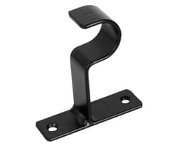 Soporte cortina simple para muro fierro 1'' 1un negro