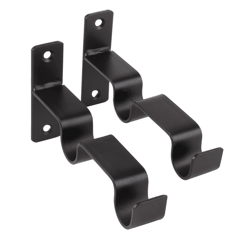 Soporte cortina doble para muro fierro 3/4'' 2 un negro