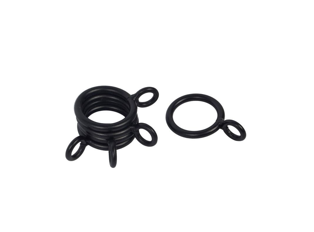 Argollas cortina fierro 3/4'' 12un negro