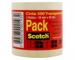 Cinta transparente 18 mm 30 m 3 unidades Scotch