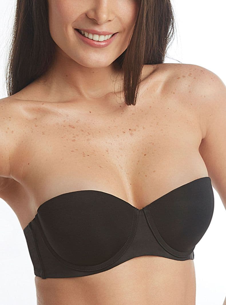 Sosten Flores Strapless Microfibra 7382 Flores Negro 34C