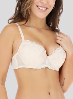 Sosten Modelo Bordado Doble Push Up Beige 38B
