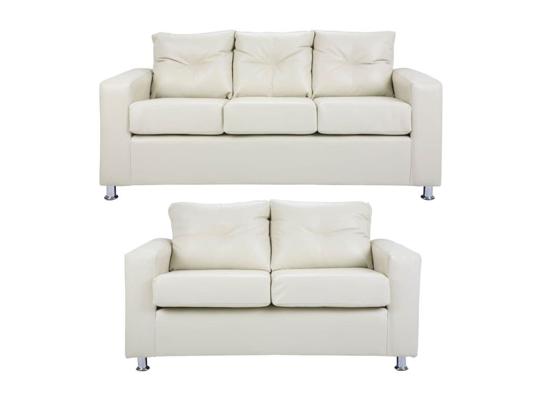 Juego Living George 3 Cuerpos + 2 Cuerpos PU Beige