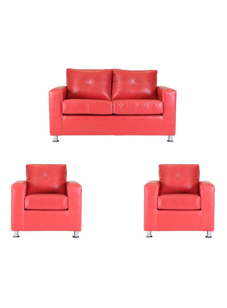 Juego Living George PU 2C + Sillones Rojo