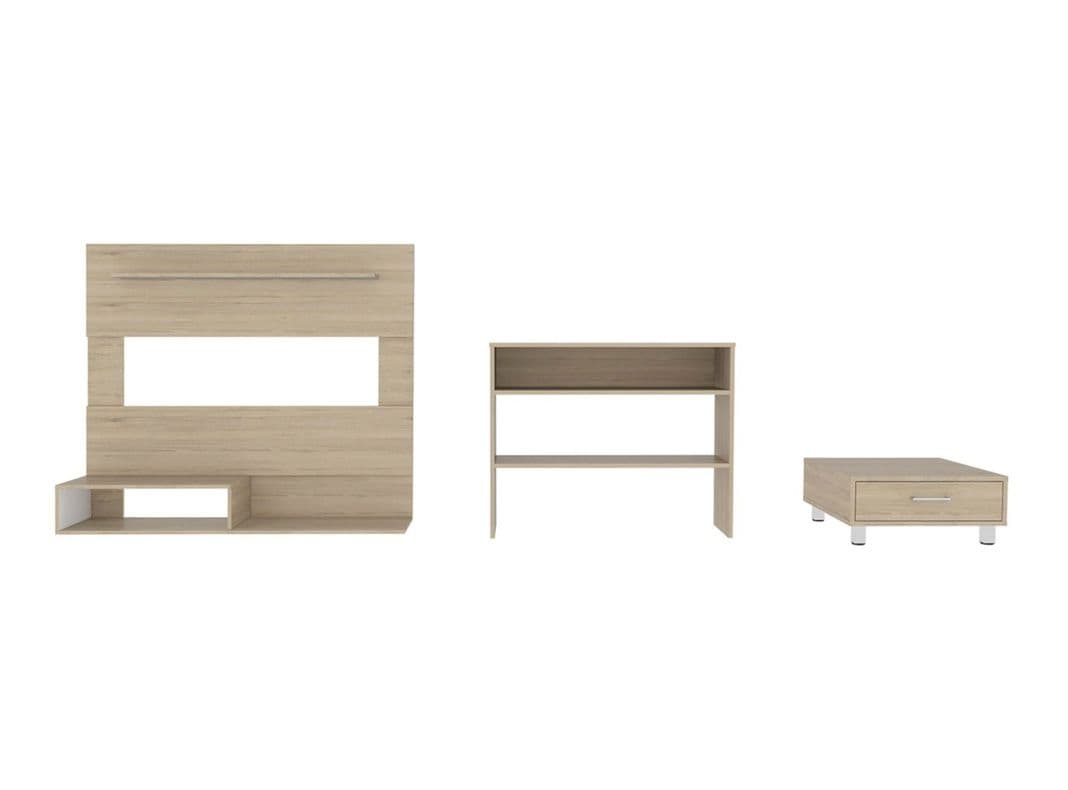 Panel TV 55" + Arrimo + Mesa Centro TuHome Beige Claro