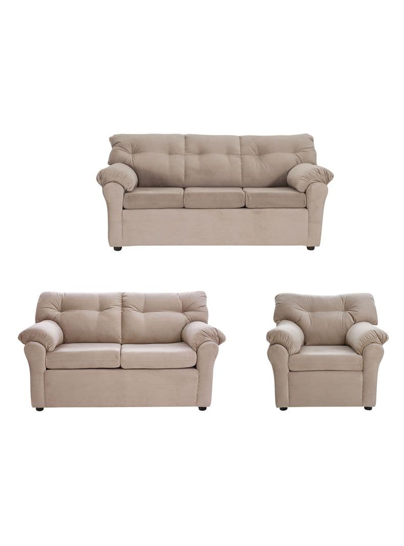 Juego de Living America Sofa 3C + 2C + 1 Sillon Beige