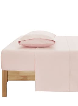 Juego de Sabanas Super King 200H Algodon Unicolor Rosado Pastel