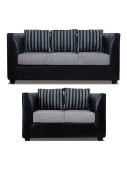 Juego de Living Valentino 3.2 Cuerpos Tela/PU Plata