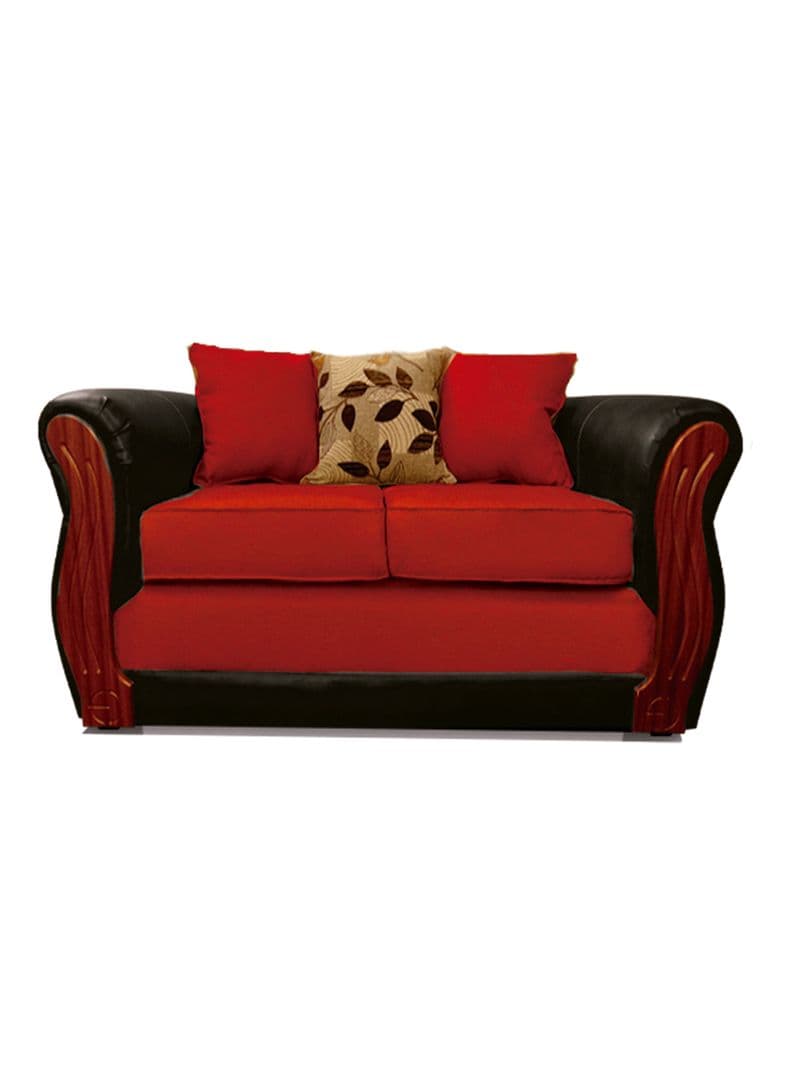 Sofa 2 Cuerpos Girona Tela/PU Rojo