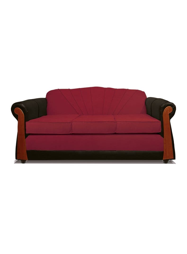 Sofa Marsella 3 Cuerpos Tela/Pu Rojo