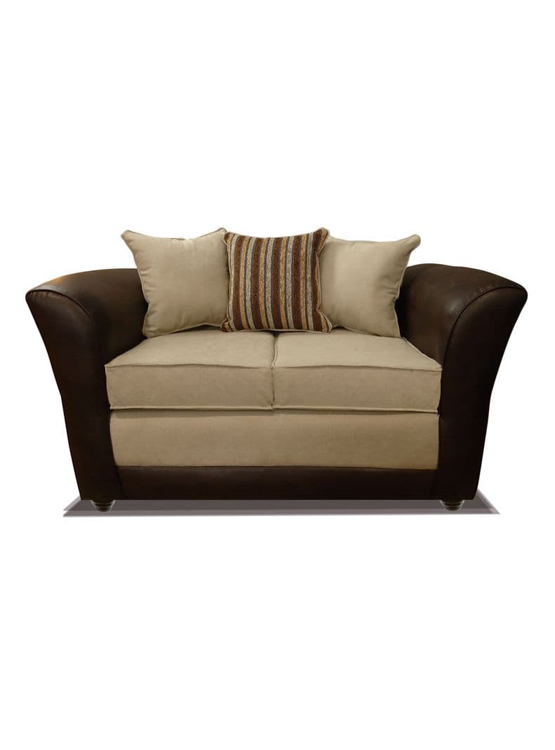 Sofa Minesota 2 Cuerpos Tela/Pu Beige