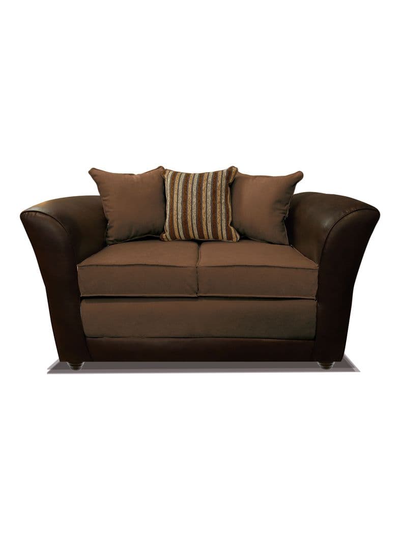 Sofa Minesota 2 Cuerpos Tela/Pu Cafe