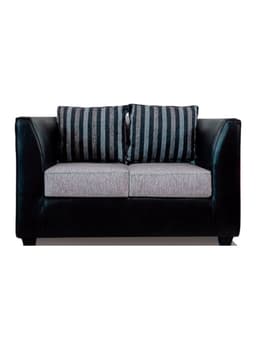 Sofa Valentino 2 Cuerpos Tela/PU Plata