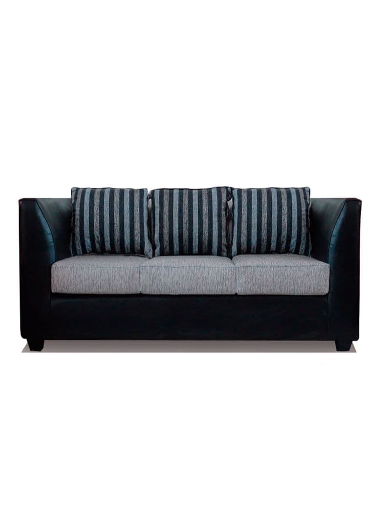 Sofa Valentino 3 Cuerpos Tela/PU Plata