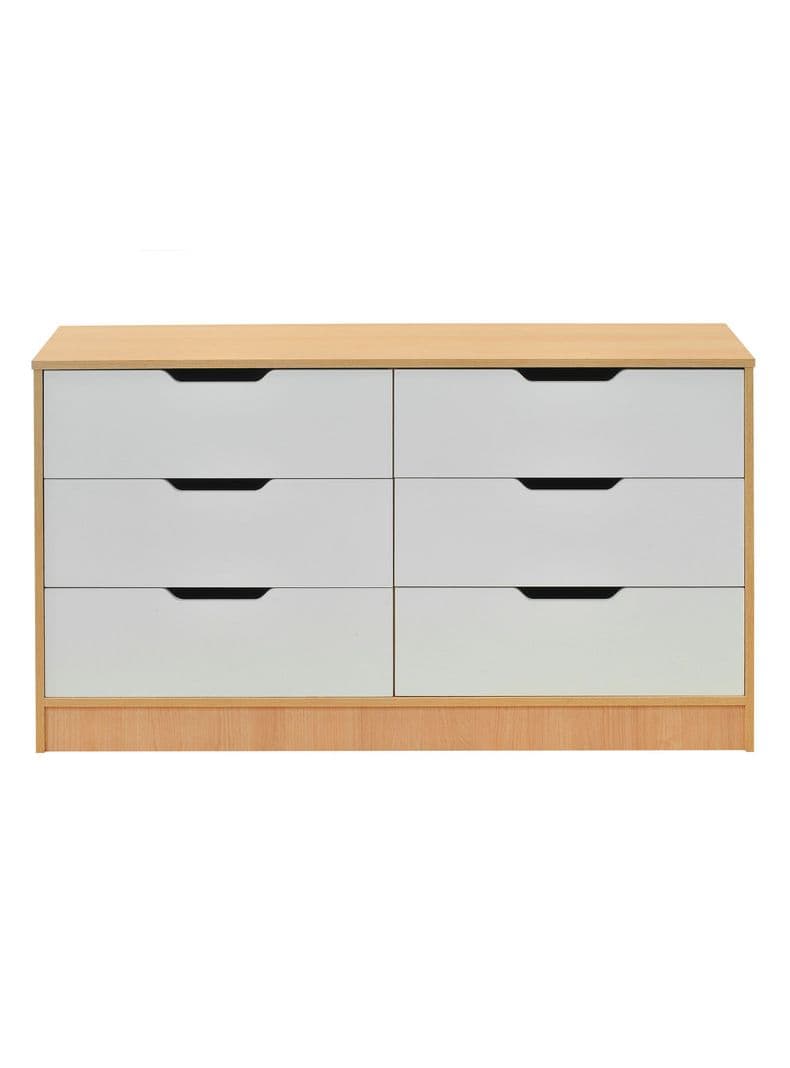 Comoda 6 Cajones Misuri Carvalo-Blanco