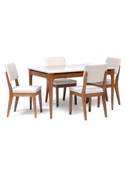 Comedor Addar + 4 Sillas Ella Natural