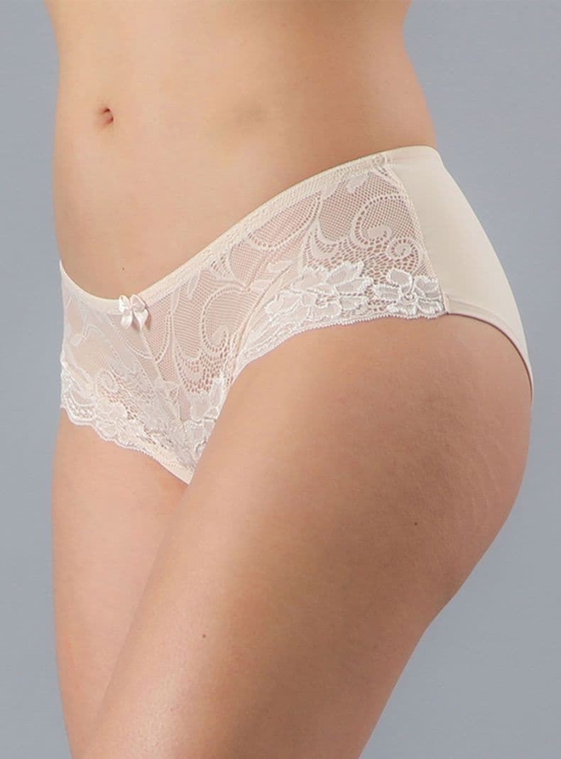 Pack Pantaleta Blonda y Microfibra Transparencias Beige M