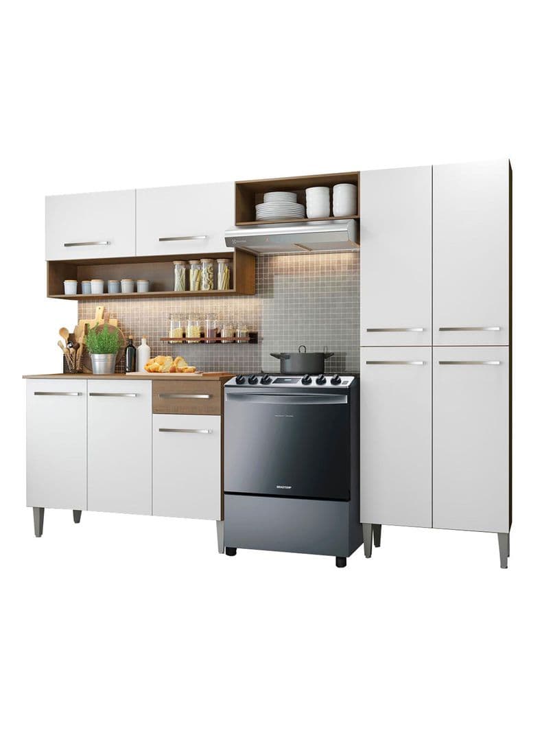 Kit Cocina Emilly Light 9 Puertas 1 Cajon Blanco
