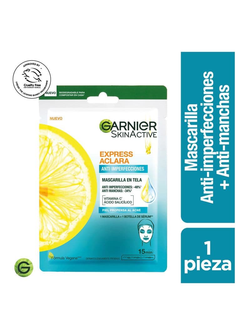 Mascarilla Garnier Anti-Imperfecciones Express Aclara 23 g