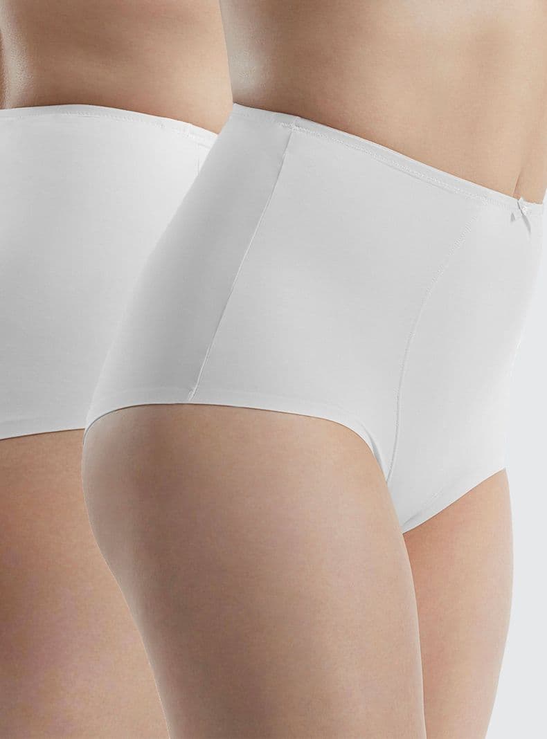 Pack Calzon Microfibra Contro Abdominal Blanco S