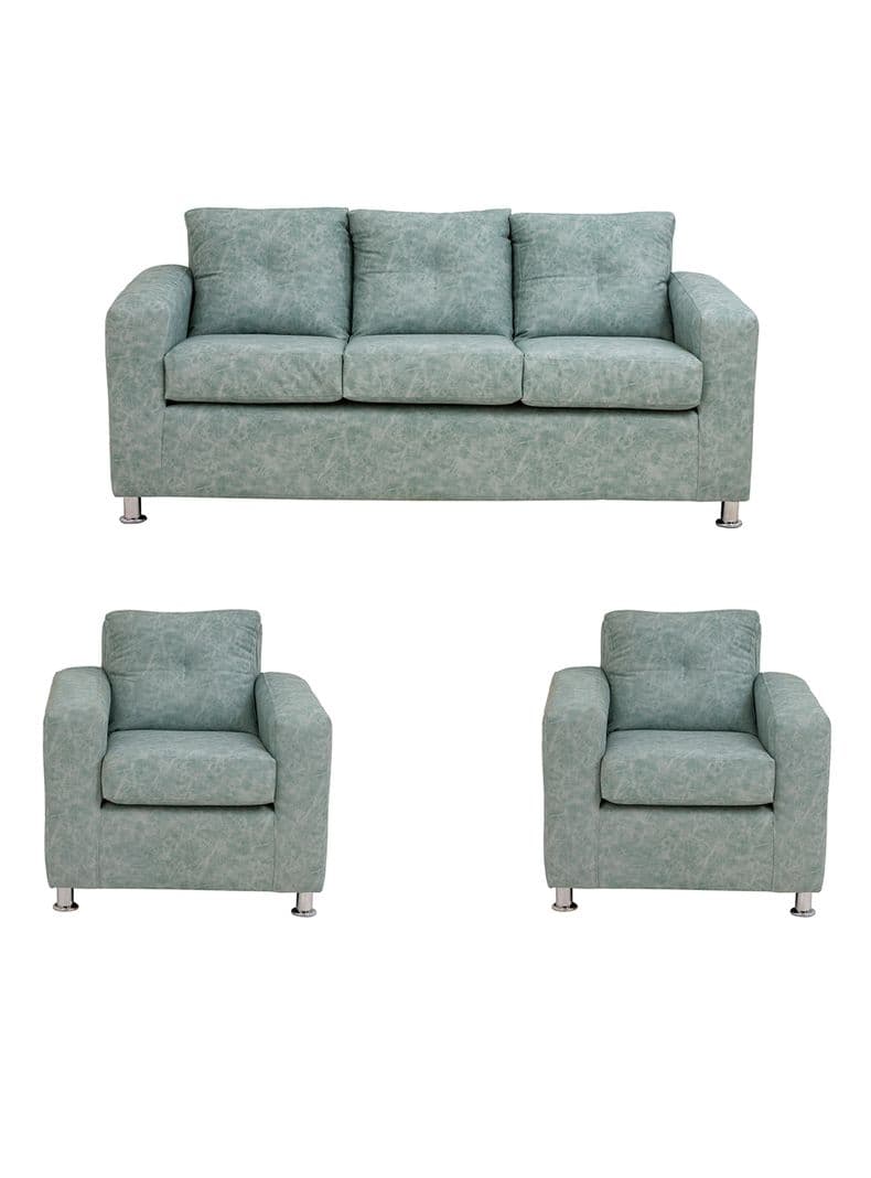 Juego Living George 311 Cuero Auris Verde Claro