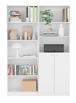 Combo Estante 62 cm + Estante 2 Puertas Blanco