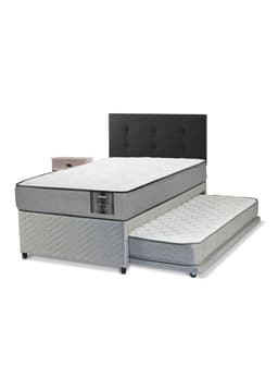 Divan Star 1.5 Plazas + Respaldo Royal Negro + Velador Rock