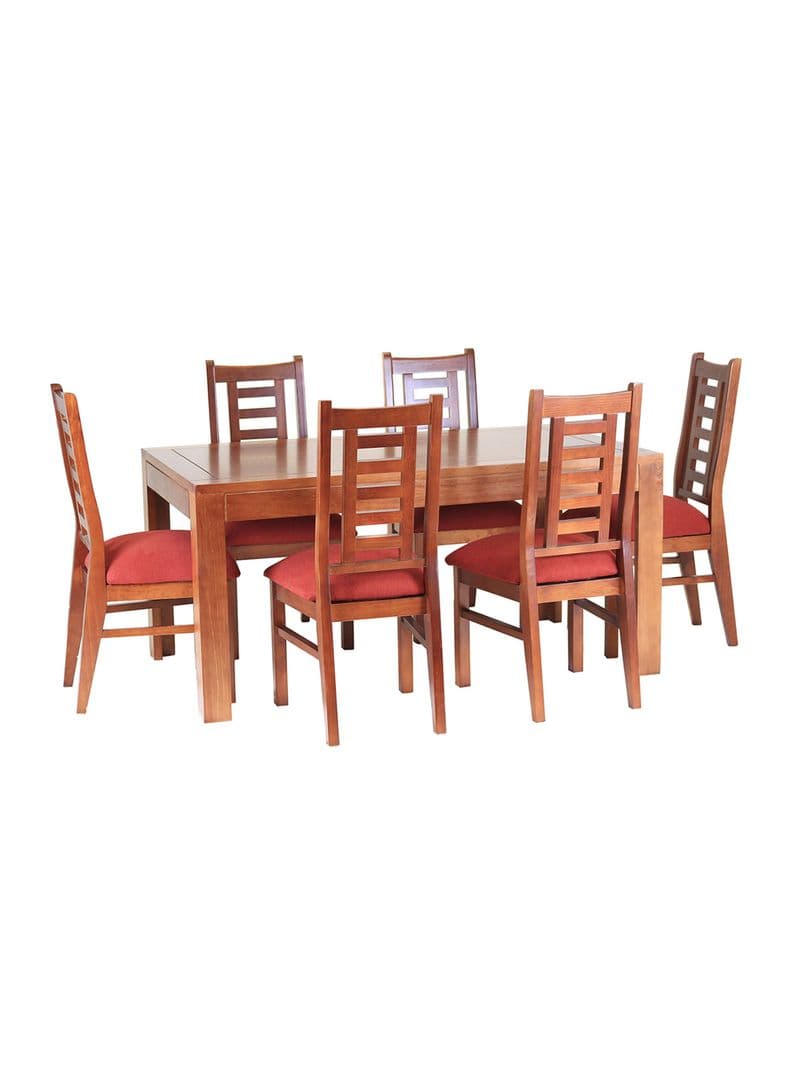 Juego Comedor Rayenco 6 Sillas Naranja Oscuro