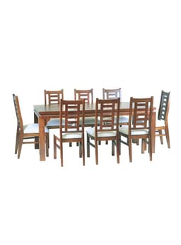 Juego de Comedor Leyda + 8 sillas Blanco
