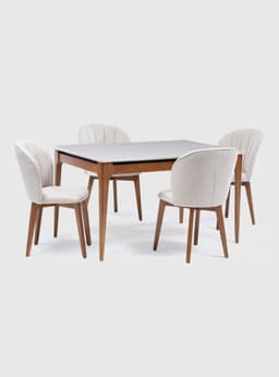 Juego Comedor Addar + 4 Sillas Natural