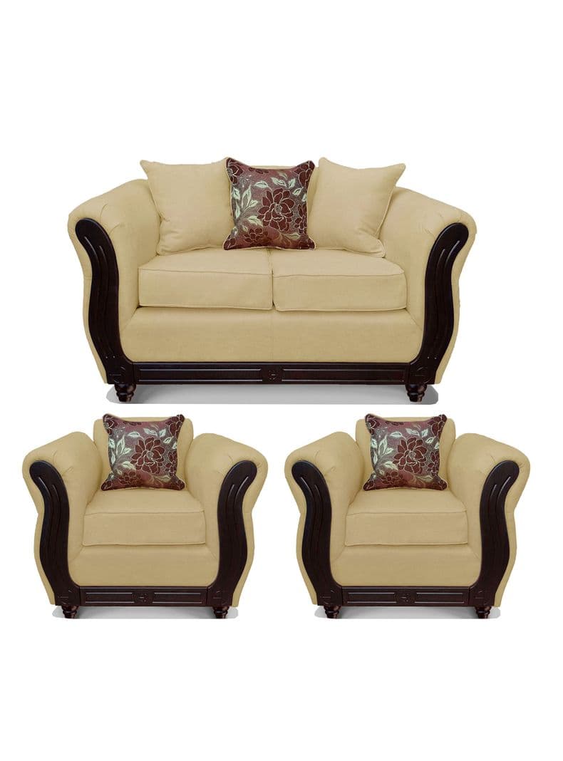 Juego Living Girona Sofa + 2 Sillones Beige