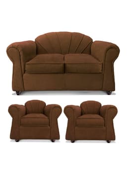 Juego Living Marsella Sofa + 2 Sillones Cafe
