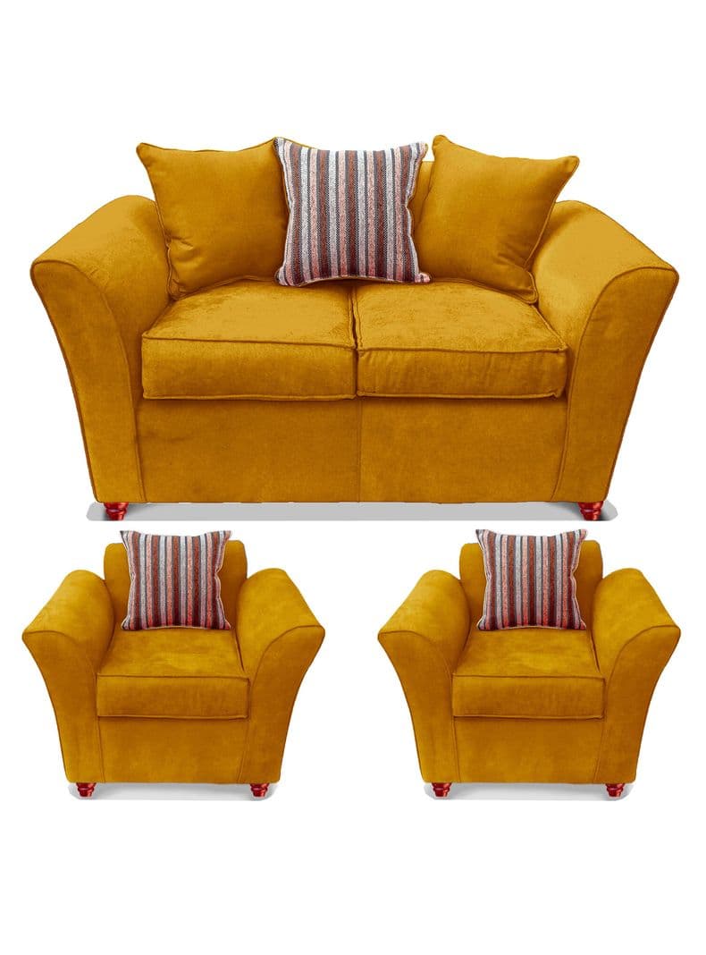 Juego Living Minesota Sofa + 2 Sillones Dorado