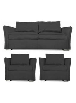 Juego Living Atlanta Sofa 3C + 2 Sillones Gris