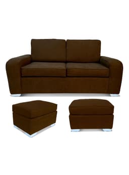 Juego de Living Boston Sofa 5 Cuerpos + Complementos Cafe