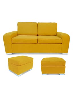 Juego de Living Boston Sofa 5 Cuerpos + Complementos Dorado