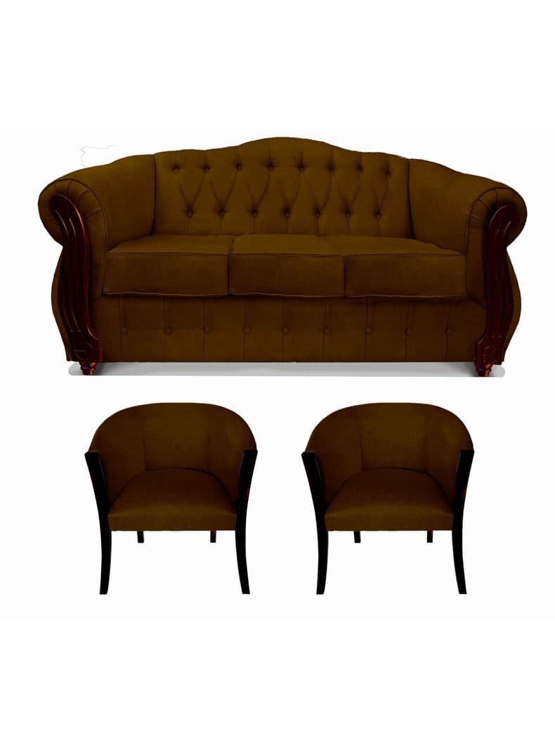 Juego Living Orlando 3C + 2 Sillones Cafe