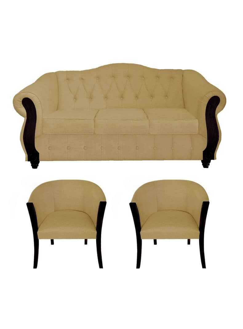 Juego Living Orlando 3C + 2 Sillones Beige