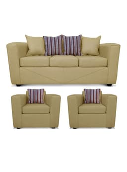 Juego Living Santa Fe 3C + 2 Sillones Beige
