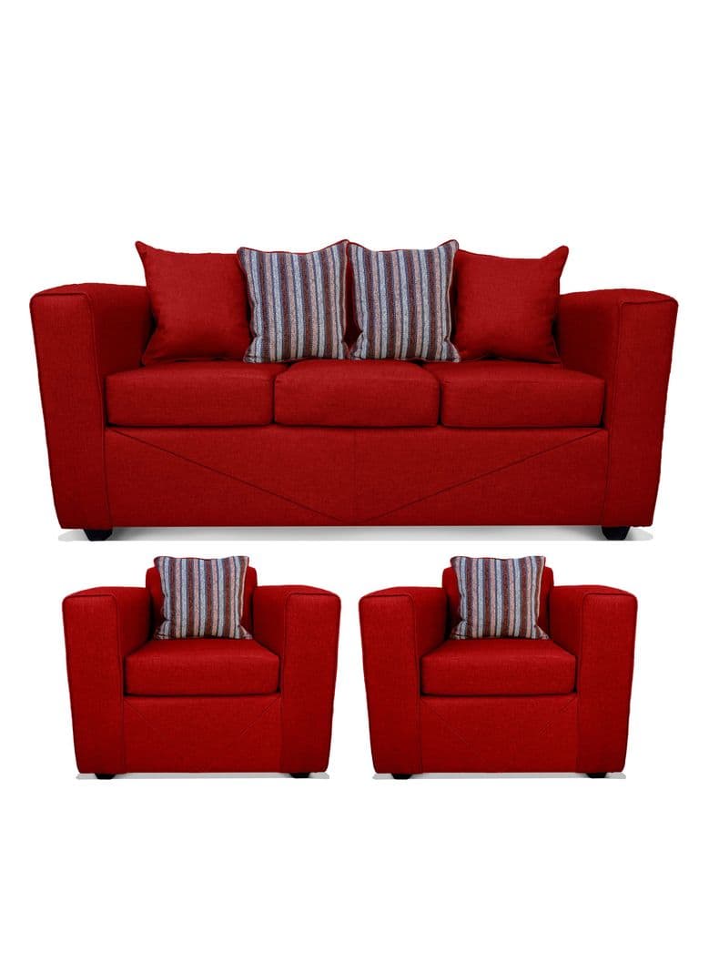 Juego Living Santa Fe 3C + 2 Sillones Rojo