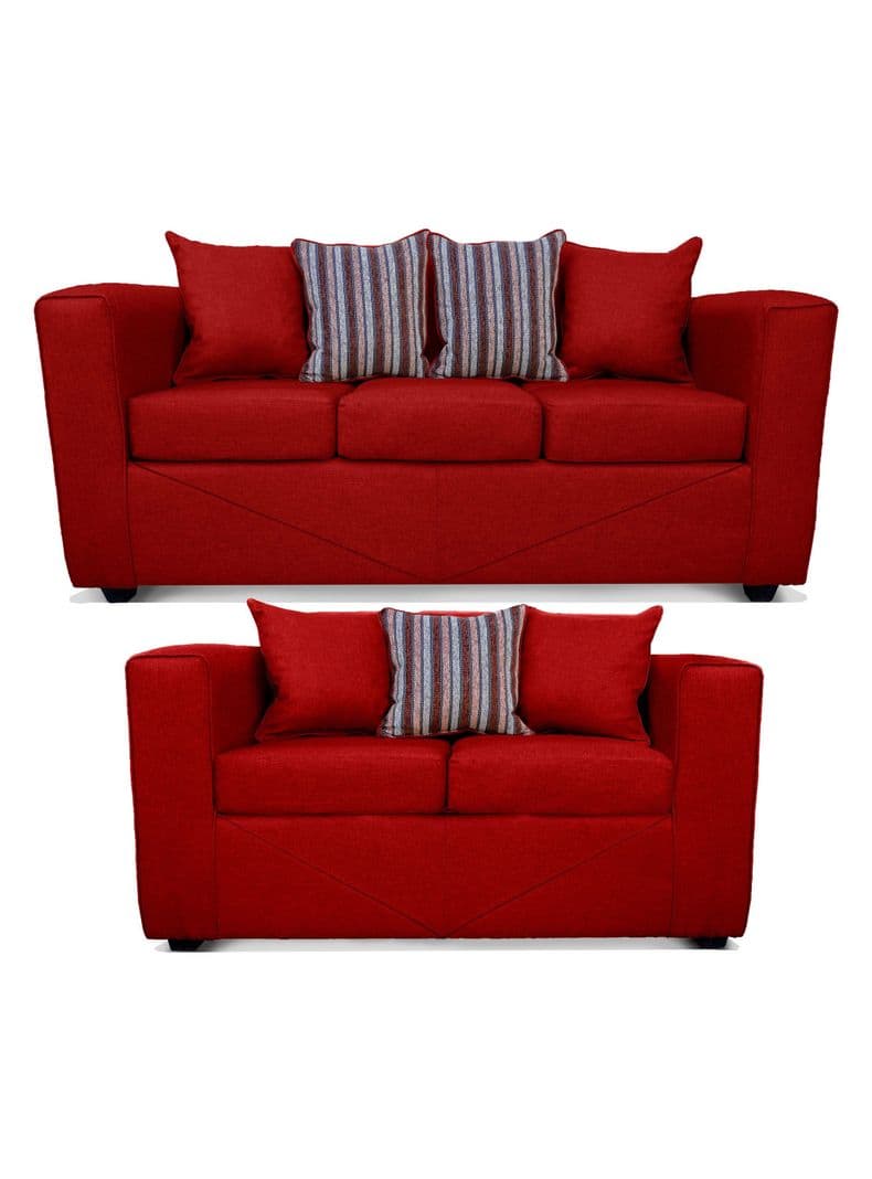 Juego Living Santa Fe Sofa 3C + Sofa 2C Rojo