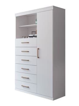 Comoda Maraba 1 Puerta 6 Cajones Blanco