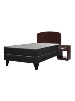 Cama Europea Apolo Black 1 Plaza + Set Muebles Asturias