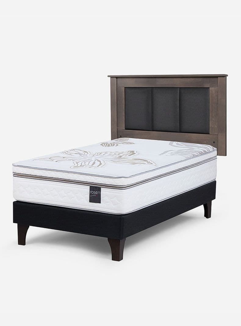 Cama Europea Art 4 1.5 Plazas con Respaldo Rachel