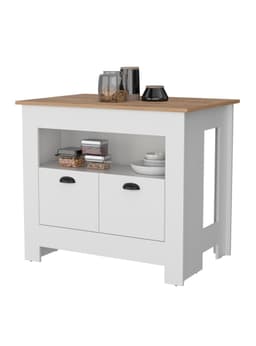 Mueble Isla Cocina Arlet 2P Blanco Marquez Macadamia