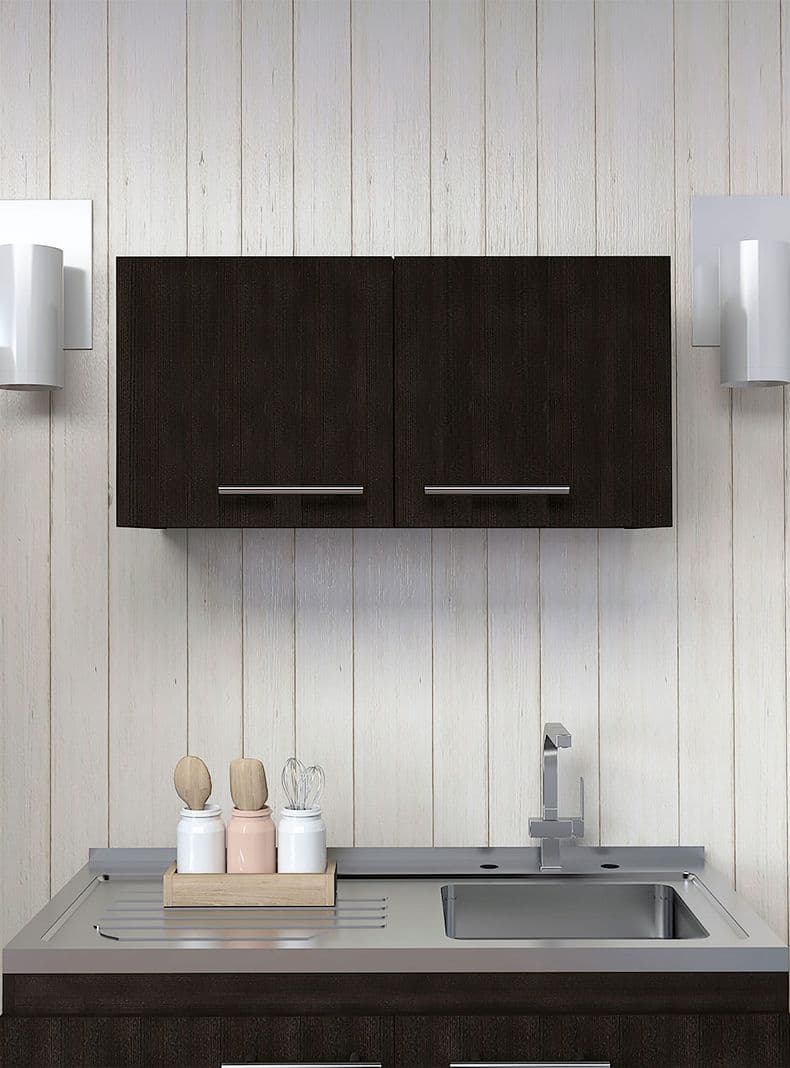 Mueble Sobre Campana 2 Puertas Manchester Wengue Negro