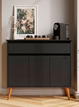 Buffet Zeus 3 Puertas 1 Cajon Negro